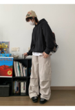 春秋新款韩版宽松慵懒风纯色连帽卫衣w5111p85，男装卫衣，电商A138B