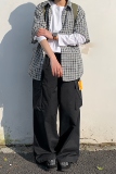 日系复古春秋宽松口袋抽绳直筒阔腿休闲裤k7357p7865棉35锦，男装休闲裤，电商A138B