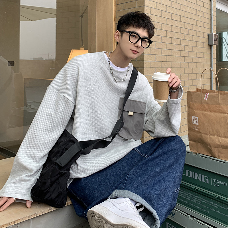 美式日系宽松长袖卫衣打底衫t1115p65控78图片