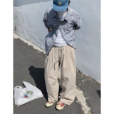 日系复古春秋宽松潮牌阔腿裤工装裤k7361p78100棉，男装休闲裤，电商A138B