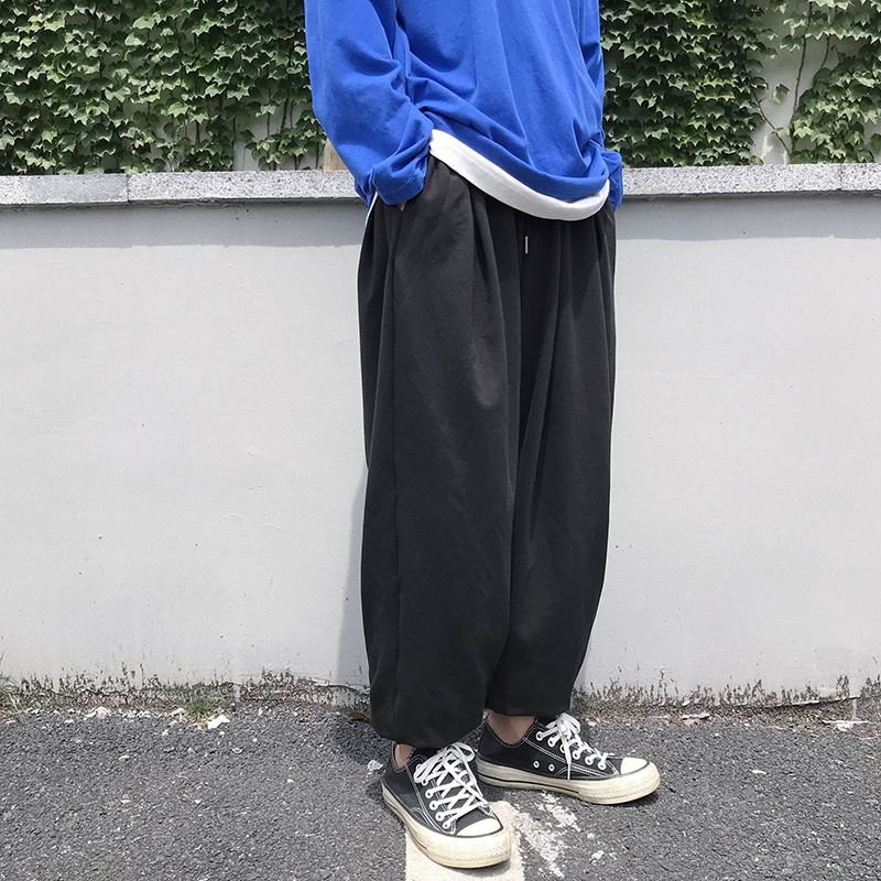 2021 spring new Japanese corset casual solid color pants for men
