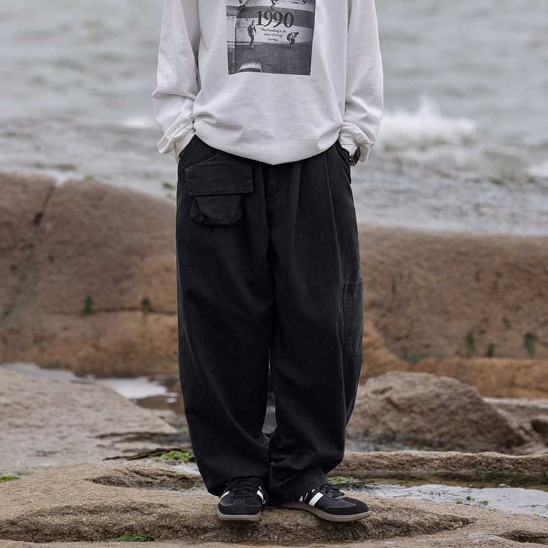 2023秋季潮牌新款休闲长裤男宽松直筒K7321P78控108棉,男装休闲裤,电商A138B