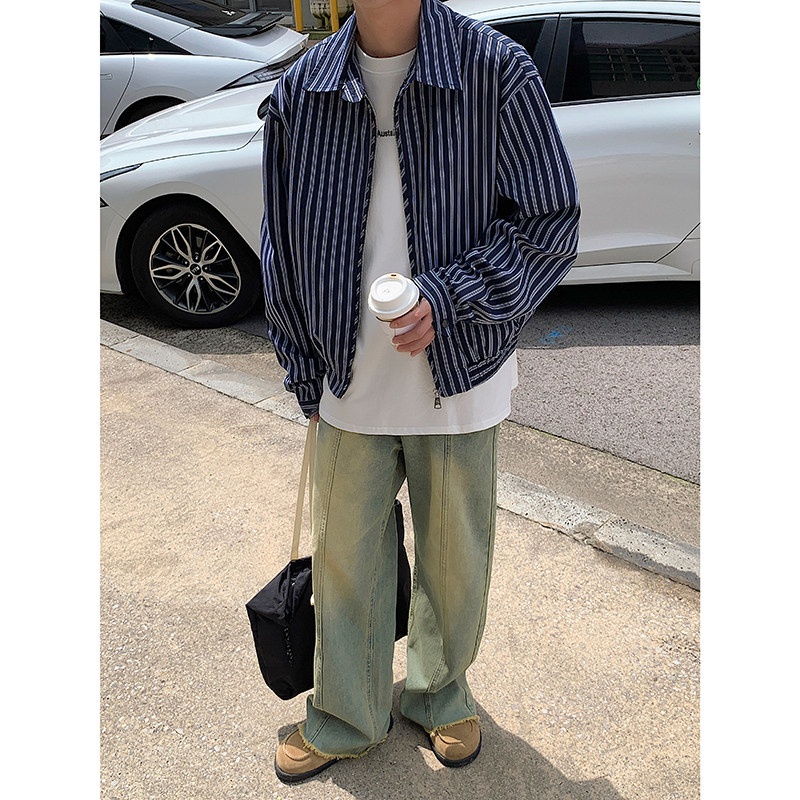 2024春潮牌条纹短夹克jk9221p118,男装夹克,电商A138B