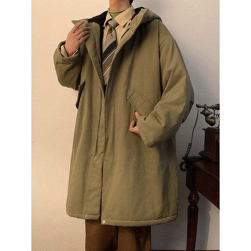 连帽中长款羊羔毛厚棉衣my9125p158控218,男装棉衣,电商A138B