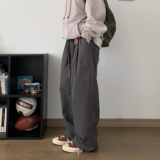 日系复古春秋宽松潮牌阔腿裤工装裤k7361p78100棉，男装休闲裤，电商A138B
