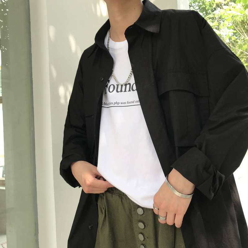 19 autumn new teenager fashion long sleeve pure color small fresh shirt control 68