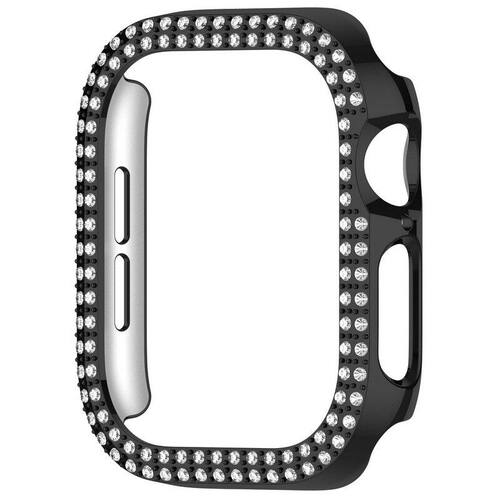 适用苹果手表S10保护壳Apple watch10表壳双排钻PC镂空电镀PC镂空