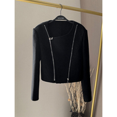 绵羊毛山羊绒双面呢拉链短外套 纤依百秀 龙 6661