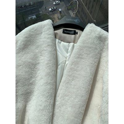 纤依百秀 【龙】仿皮草浴袍款毛毛长款外套大衣 0079