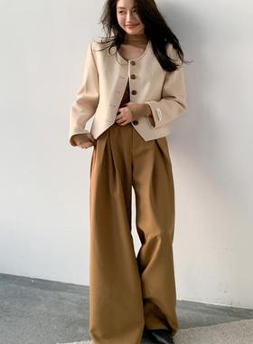 纤依百秀【龙】100%羊毛小香风双面呢外套 9236