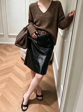 2026秋冬新款女复古风亮片毛衣