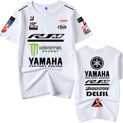 YAMAHA雅马哈R1M摩托车骑行服短袖男motogp厂队重机车衣服纯棉T恤