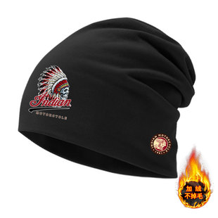 美式印第安人摩托车机车潮牌朋克户外骑行包头帽子保暖套头棉帽子