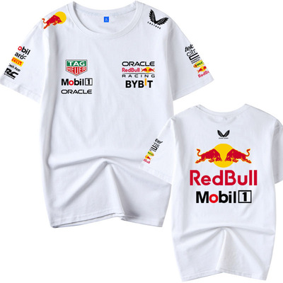 红牛车队维斯塔潘衣服F1方程式赛车服定制夏男纯棉短袖t恤打底衫