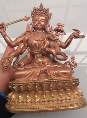 文殊菩萨居家供奉密宗铜佛像