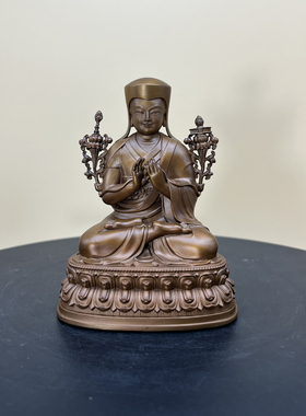 红铜萨迦五祖萨钦紫铜造像佛像摆件可定制金银铜法器佛具红祖白祖