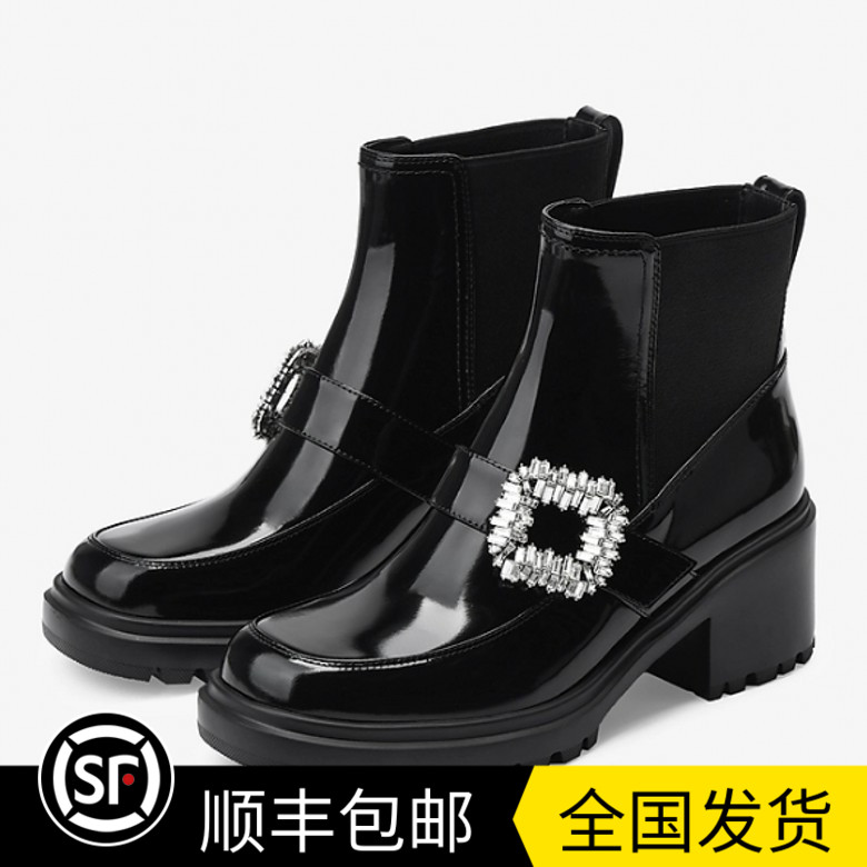 商场同款2025冬季新款朋克风厚底弹力切尔西靴高跟短靴子AAJ58DD5