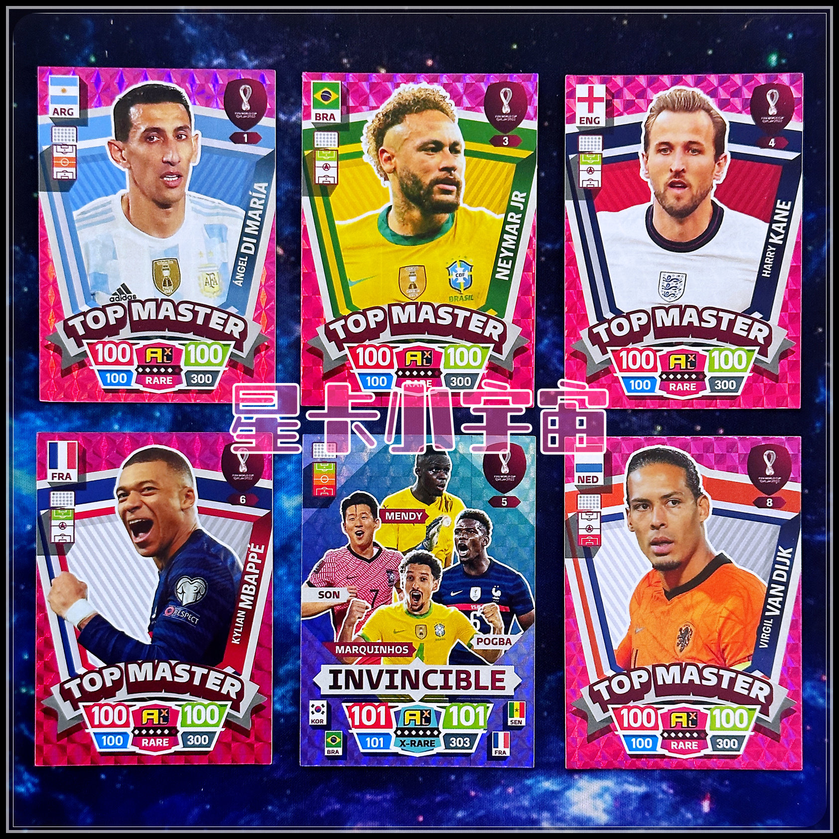 panini帕尼尼2022世界杯球星卡TM卡RARE姆巴佩凯恩内马尔德布劳内