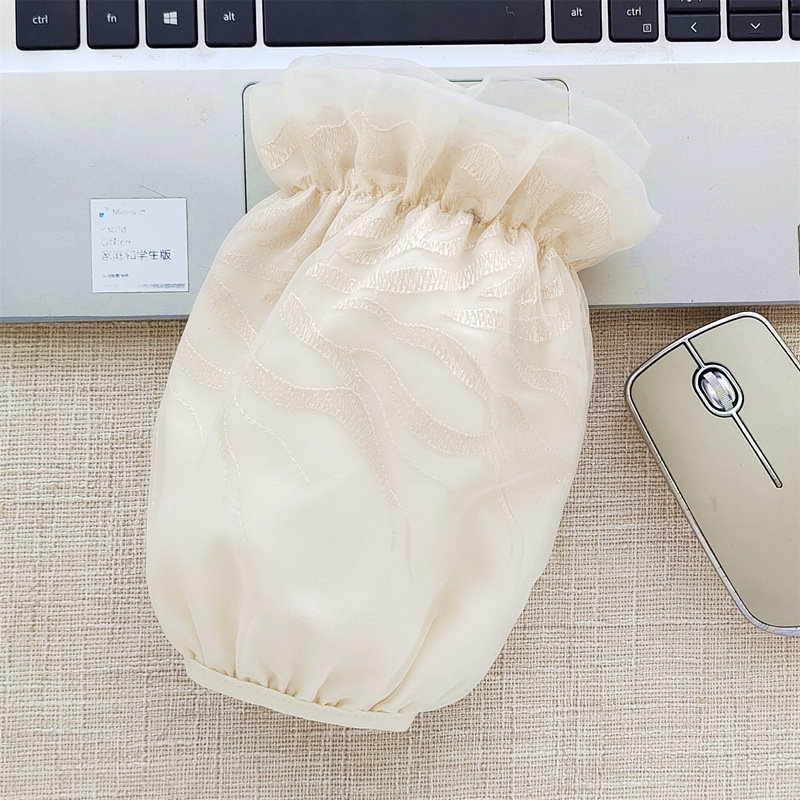 秋冬新款袖套防脏三层防污蕾丝