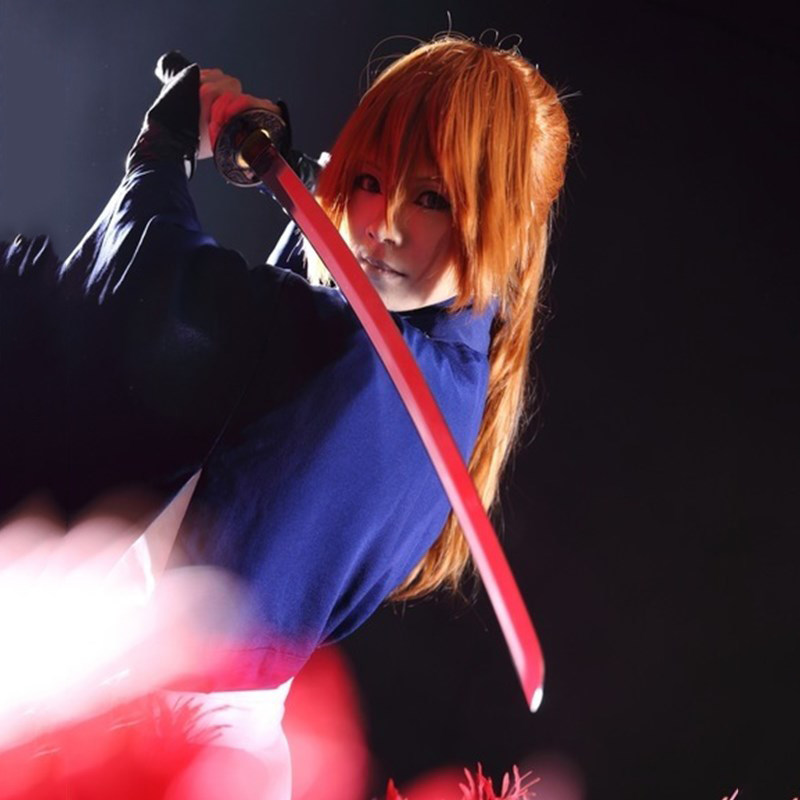 动漫浪客剑心绯村剑心cos服漫展 红蓝和服剑道服cosplay服装现货