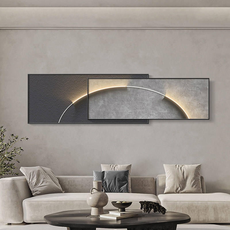 客厅装饰画背景墙叠画侘寂风挂画