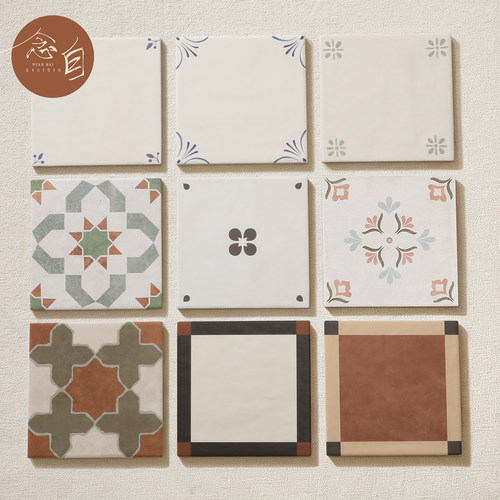 广东花砖中古风蓝色小花地砖瓷砖