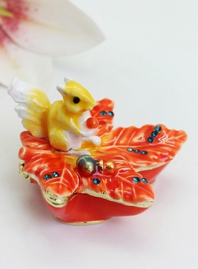 枫叶松鼠戒指项链小饰品