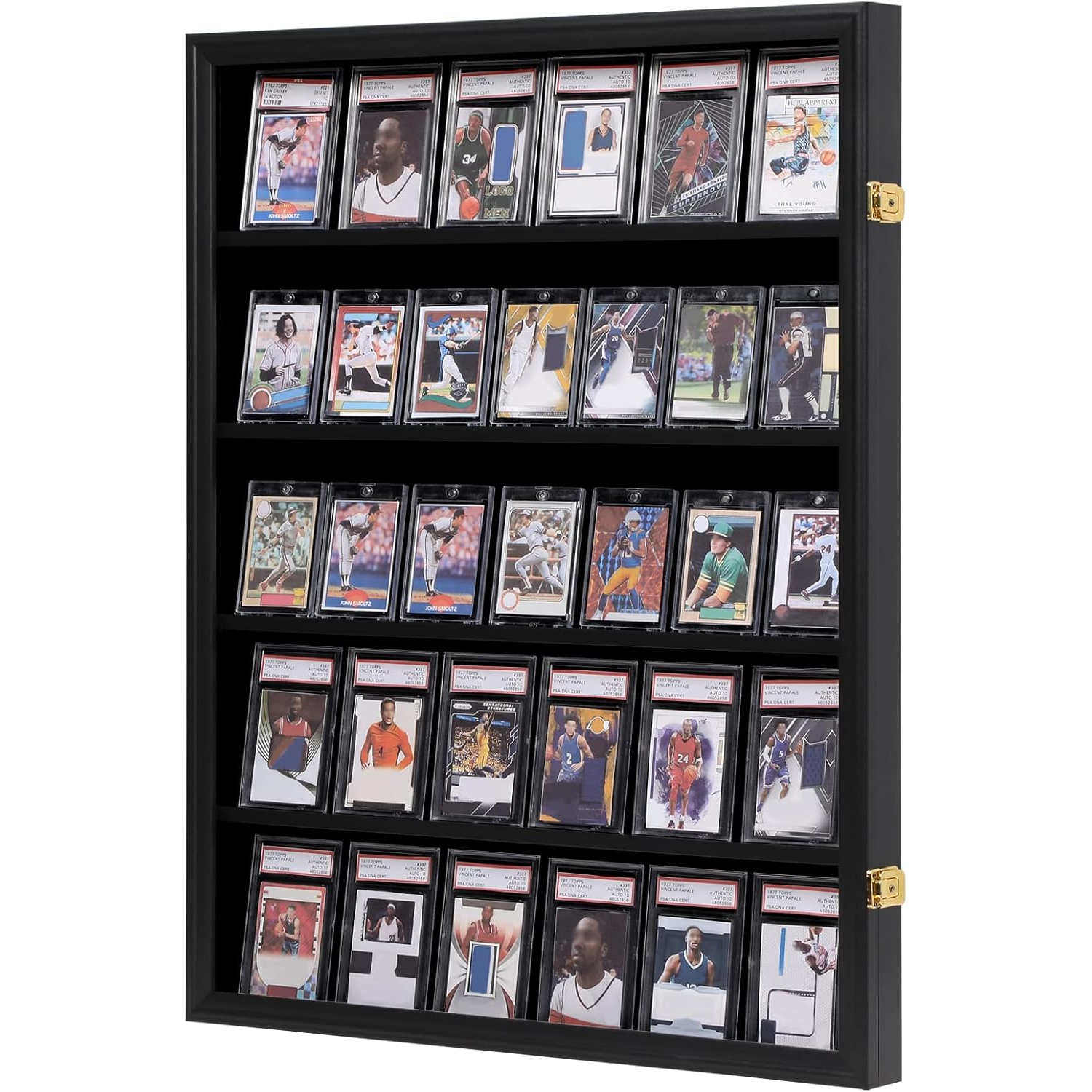 高端木质足球NBA篮球网球棒球球星卡片收藏展示框 游戏卡收纳相框