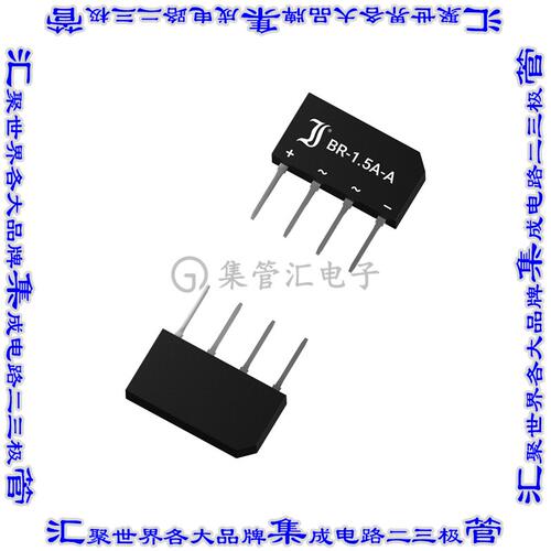 B80C1500B 桥式整流器二极管 1PH BRIDGE 19X10X3.5 160V 2.3A