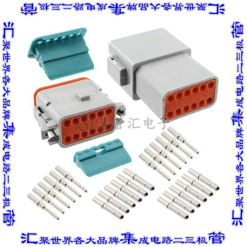 AT12PS-CKIT 连接器接插件CONN PLUG&RCP 12P CRIMP 16-18AWG