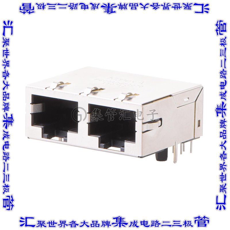 KQG-02A-0-GS2-070 连接器接插件CONN JACK 2-PORT 10G BASE-T PC