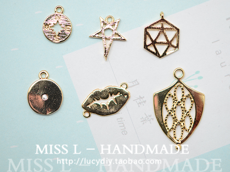 diy镂空合集18k金手工吊坠