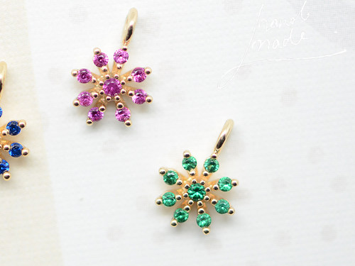 diy小雏菊18k金手工锆石