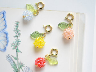 SK10 秋天的小野果迷你万能扣弹簧扣吊坠手工成品DIY手链项链配件