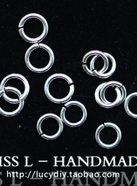 YA03 925银素银开口圈 连接扣 345MM 手工DIY饰品串珠配件 1包