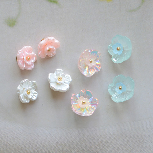 SZ366 莫奈的睡莲 迷你树脂花吊坠手工配件DIY手工饰品材料 4个