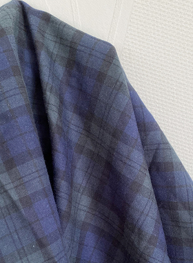 LB38 英伦风宝蓝绿色格子布DIY娃衣衣服布料面料布头OB11 细软