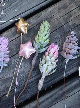 diy森林系松果薰衣草花朵模型