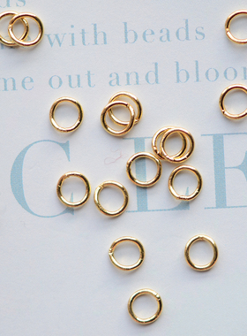 V804 456mm闭口圈 手链项链吊坠18K包金镀18K金DIY手工配件 10个