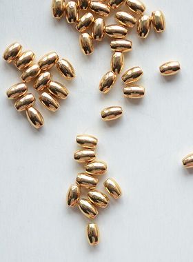 V915 小米粒隔珠 18K包金镀18K金饰品 DIY手工串珠手链配件 10个