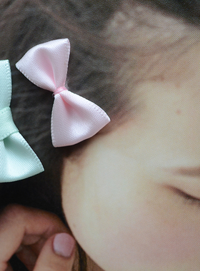 SD16 可爱萌粉色绿色丝带蝴蝶结 DIY材料 少女清新耳饰耳环配件