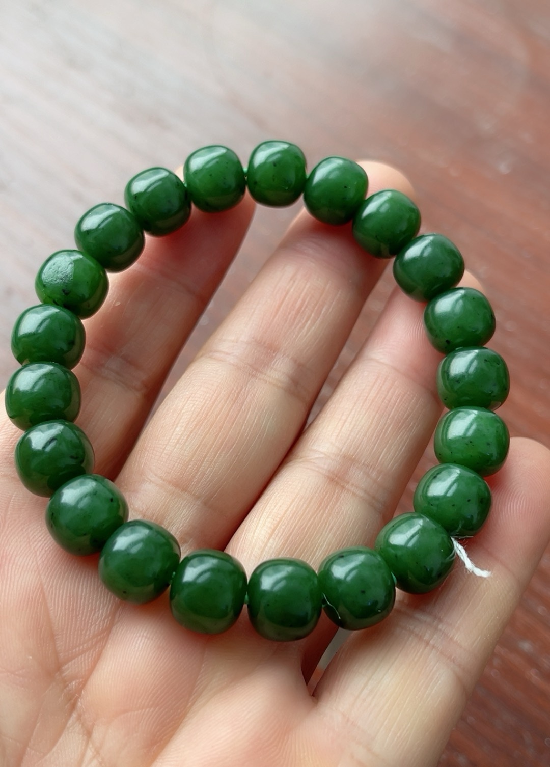 老型珠9.10手链 和田玉碧玉籽料男女同款珠宝礼物百搭配饰DIY手工