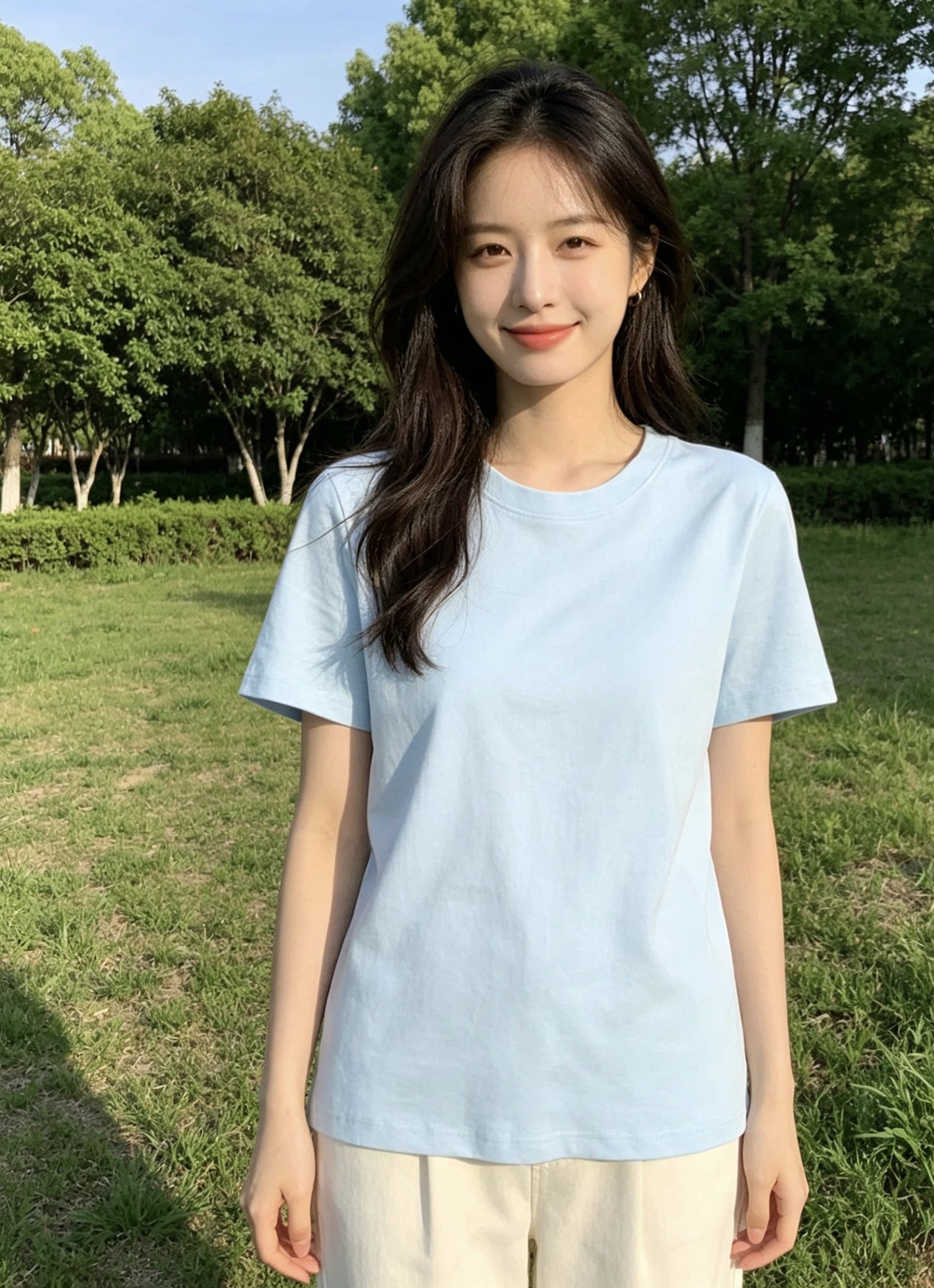 2026新款夏季女装正肩汉麻棉针织短袖T恤女圆领简约风格休闲上衣