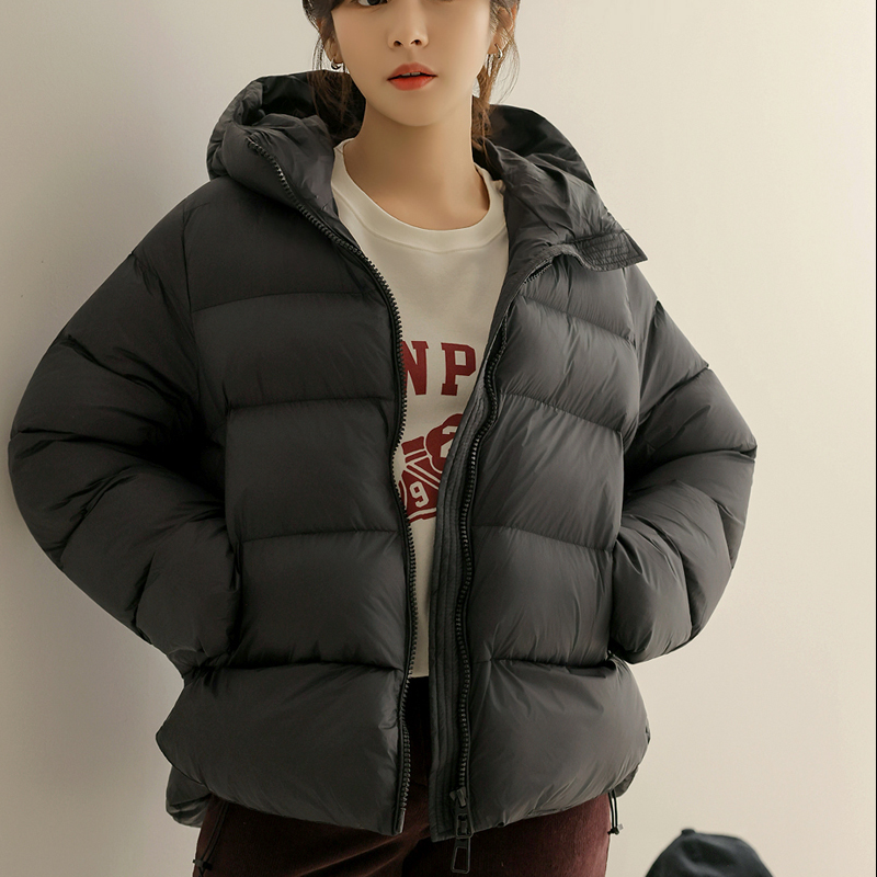 韩国代购大码女装2025靓丽冬装新款连帽拉链时尚插兜保暖短款棉衣