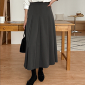 大码 女装 2026靓丽冬装 韩国代购 新款 拉链后松紧百褶气质半身裙特87