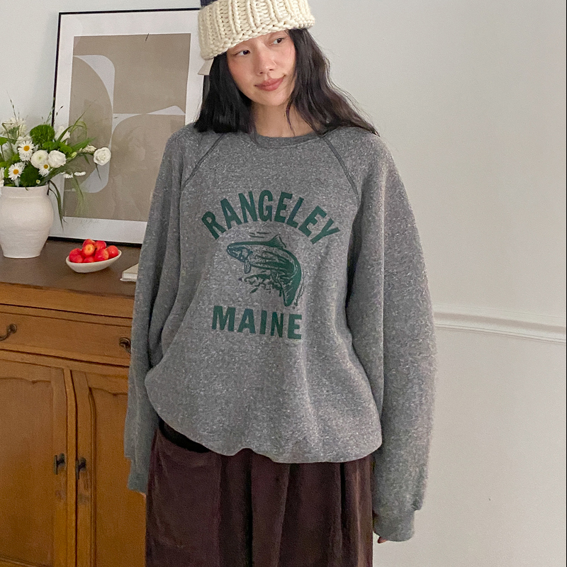 韩国代购大码女装2025靓丽冬装新款圆领纯棉时尚卡通长袖卫衣特82