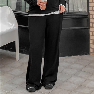 大码 松紧腰显瘦舒适直通长裤 女装 新款 特52 2026靓丽早春装 韩国代购