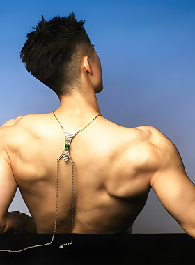 个性男士青年满钻写真金色时尚