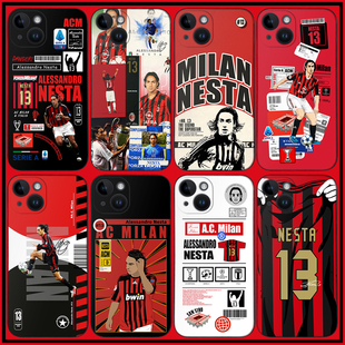 内斯塔手机壳15promax硅胶软壳ip13/14plus足球pura70意大利AC米兰mate60荣耀200意甲IQOO12 米14 S24+一加12