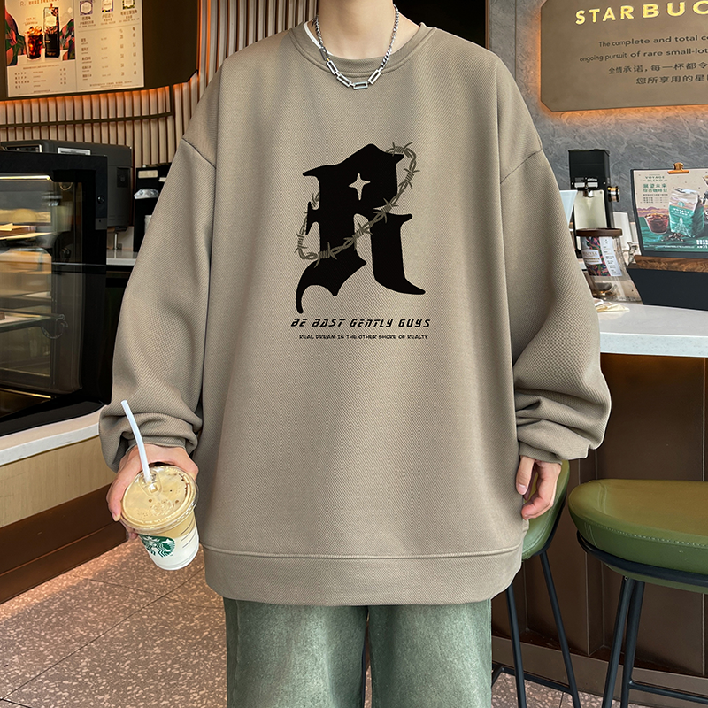 已注册供抖音直播品质重磅菠萝格圆领宽松男卫衣W2001P45控68,男装卫衣,电商C408-1(原B339-1)